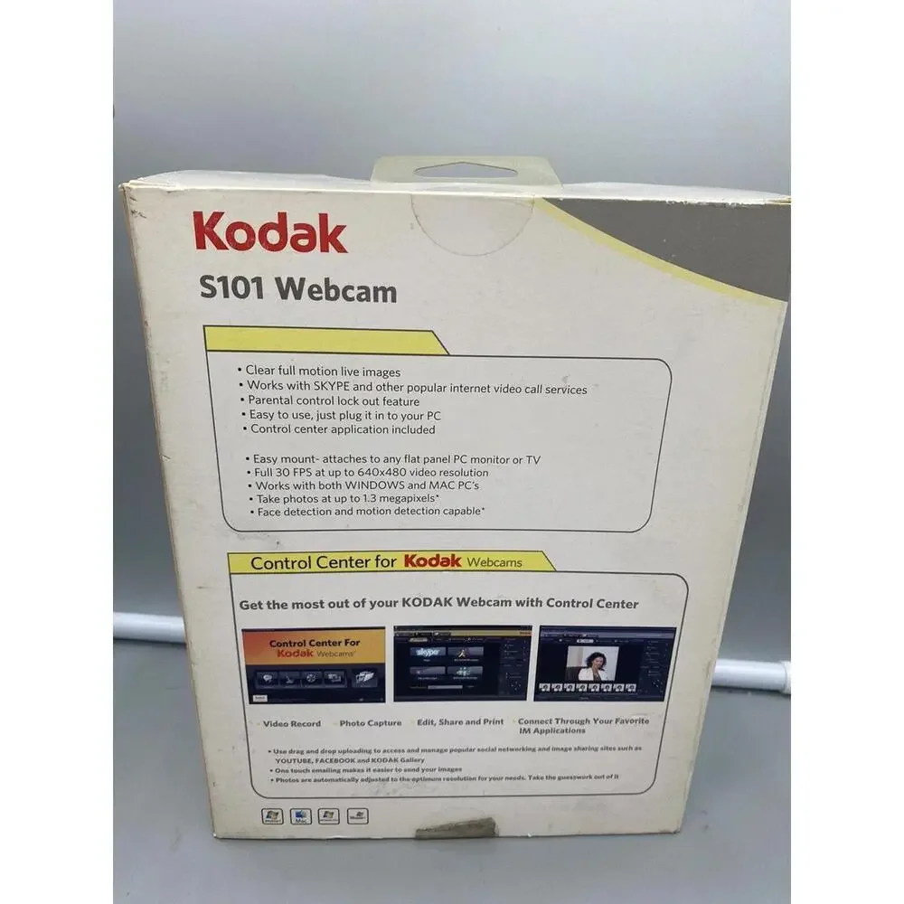 Kodak Webcam Built In Microphone S101 New in Package Mac or Windows Free Ship